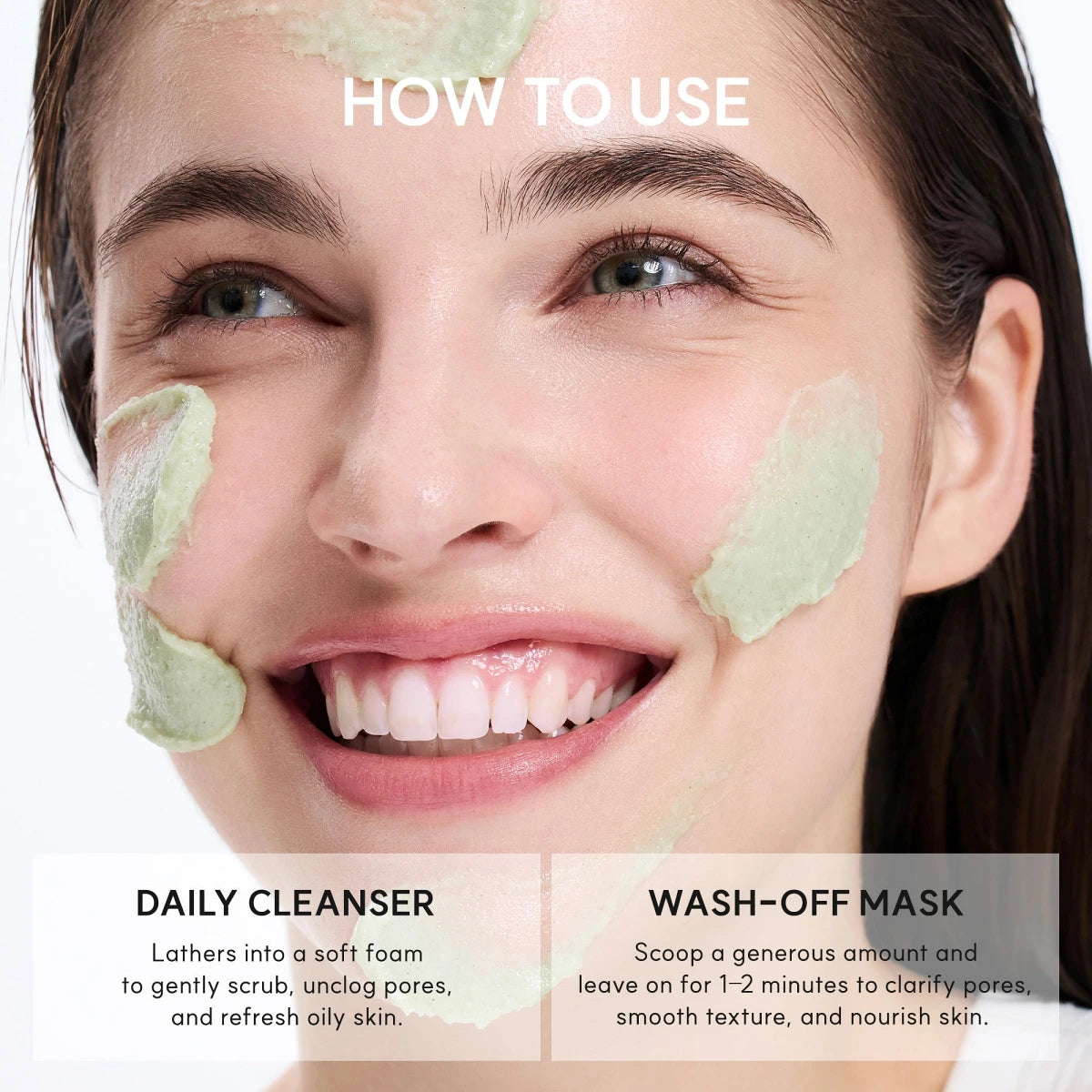Arencia Fresh Green Rice Mochi Cleanser, Gentle Daily Cleanser for Acne-Prone Skin, 4.23oz(120g)