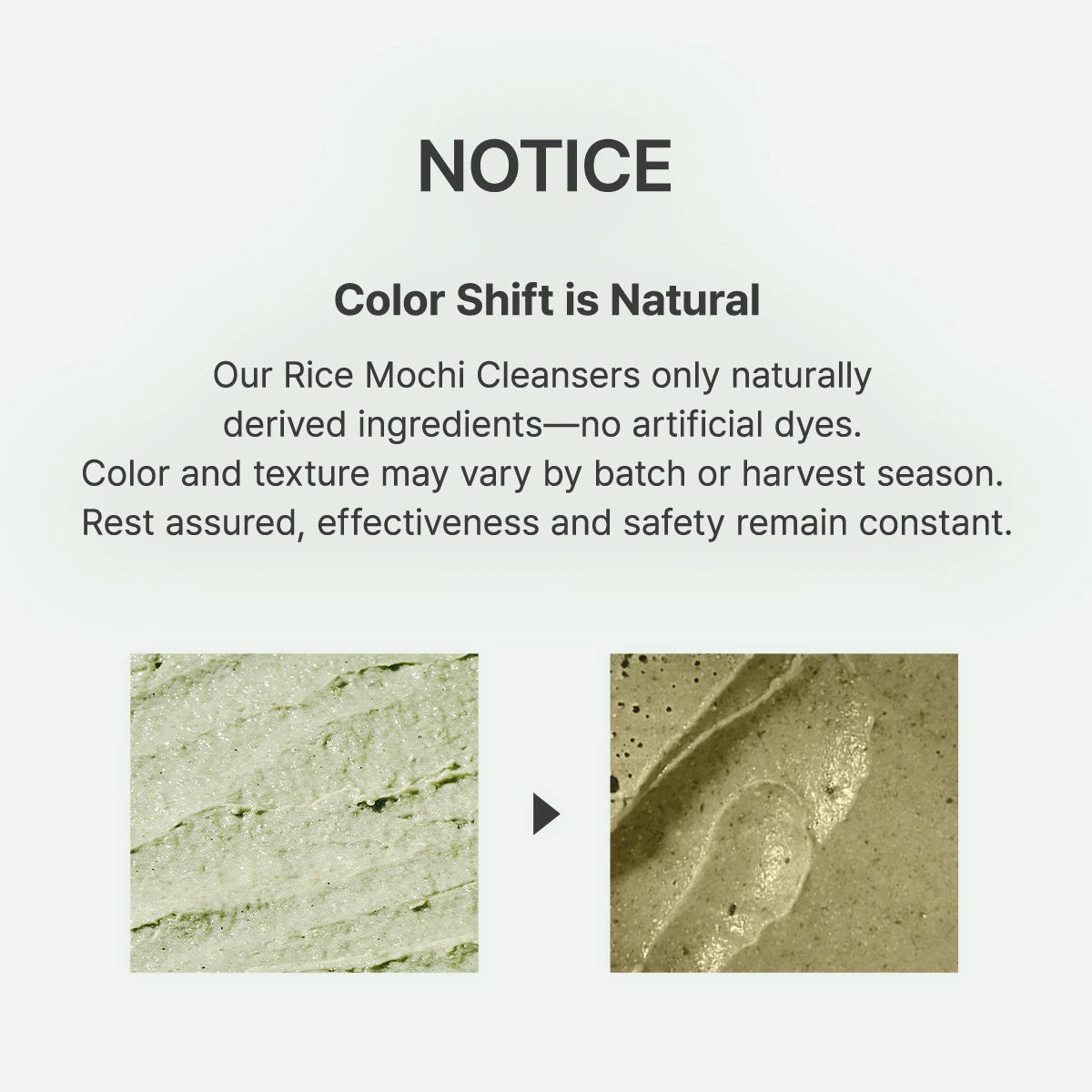 Arencia Fresh Green Rice Mochi Cleanser, Gentle Daily Cleanser for Acne-Prone Skin, 4.23oz(120g)